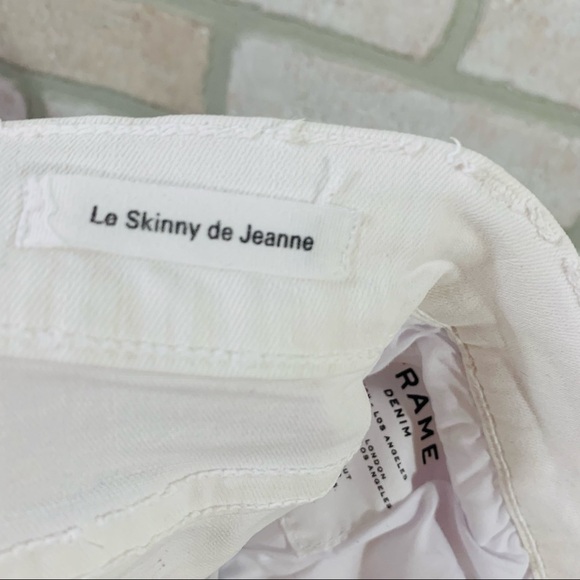 Frame Le Skinny de Jeanne Jeans in Blanc Distressed Size 26 - Picture 8 of 8